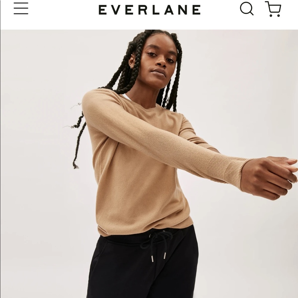 Everlane cashmere crew camel